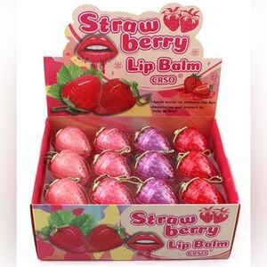 Dozen Strawberry Lip Balm - Pink/Red/Purple -
